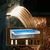 Fontana per stagno Koi in acciaio inossidabile con cascata di scarico per piscina, kit di sfioratori con luce a LED colorata con controllo APP, fontane esterne a lama d'acqua per giardino-30 cm