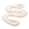 Design 10-11mm 82 cm perle d'eau douce blanche grand pain cuit à la vapeur perles rondes collier de perles chaîne de pull bijoux de mode 307K