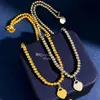 Love heart beads necklace bracelet jewelry sets for womens birthday gift designer womens jewelry wedding statement jewelrys297F