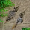 Other 3 Styles Women Bronze Alloy Brown Feather Drop Leaves Skl Leaf Beads Long Dangle Earrings Bohemian Jewelry Delivery Dhptb