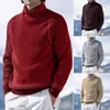 Men's Sweaters Men Long Sleeve Top High Collar Neck Protection Pullover Sweatshirt With Elastic Cuff Soft Texture Striped Detail For Fall