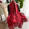 Scarves 2023 Spring And Autumn Fashion Silk Scarf Women Outdoor Soft Printed Shawl Beach Long Large Size Lady 180 90cm Hijab