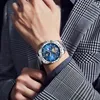 Relógios de pulso masculino negócios moda relógio mecânico automático estrela mar impermeável multifuncional
