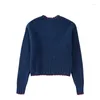 Kadın Sweaters Moda Örme Söküm Koreli Konforlu Banliyö Sıradan Pullover 2023 Vintage Lady