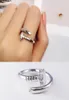 Vis Nail Design Sterling S925 Bague en argent strass cristal diamant incrusté créatif femme robe anneaux doigt décoration4243134