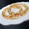 Link Bracelets Natural Citrine Pyramid Beads Bracelet Accessories Luxury Jewelry Quartz Crystal Stone Bangle 1pcs 9.5MM