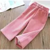 Trousers 3-12Years Autumn Winter Girls Thick Warm Wide-Leg Pants Fashion Korean Children's Loose Casual