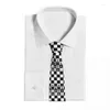 Noeuds papillon cravates d'échecs hommes femmes maigre polyester 8 cm cou d'échiquier noir et blanc pour hommes accessoires cravate fête de mariage