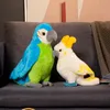 Bonecas de pelúcia bonito engraçado colorido papagaio boneca dos desenhos animados simulado grande boca pássaro bebê acompanha brinquedos biônicos requintados meninos presente criativo 231201