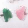 Hartvormige gezichtszorg Jade Gua Sha Tool Natural Stone Rose Quartz Amethyst Guasha Scraper Massager Neck Huid Schraap Massage Schoonheidsproducten