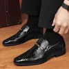 Elbise Ayakkabı Moda Erkekler İçin Saçlı Ayak Parçası Lüks Timsah Resmi Ayakkabı Adam Loafers Düğün Ayakkabısı Zapatos Hombre