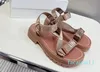 Nowy Triumph Leo Tkanina Pasek Sandały Sandał Luksus Designer Top Kobiet Kobiet Kobiety Summer Beach Casual Shoe Platforma Lady Slide Ladies Flat Slawders Mule H