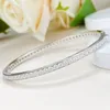 Choucong Pulsera de boda de marca única, joyería de lujo, 100% Plata de Ley 925 auténtica, pavé de moissanita blanca Natural, piedras preciosas de diamante, brazalete de fiesta para mujer, regalo