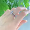 Choucong Brand Wedding Rings Noble Sieraden Pure 100% 925 Sterling Silver Marquise Cut Natural Moissanite Diamond Gemstones Party Eternity Women Engagement Ring Set Set