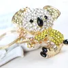 Llaveros Koala oso amarillo encanto colgante lindo cristal bolso llavero llavero mujeres en accesorios de ropa regalo sustancial