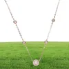 Silver Gold Rose Gold 3 Color CZ Station Opal Necklace Fine 925 Sterling Silver Jewelry Round Geometric Charm Link Chain Collar FA9063130