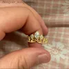 Band Rings Runzel Crown Rings Princess Ring For Woman Fashion Wedding Geek Jewelry Accessories Guldpläterade justerbara ringar gåva till hennes 231222