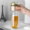 Tumblers Té Botella de agua Alto Vidrio de borosilicato Taza de doble capa Infusor Vaso Drinkware con filtro 231130
