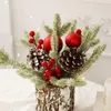 Dekoracje świąteczne drzewo świąteczne flocked pe błyskawiczne gałęzie wystrój Bonsai Flower Pot Party Dom Desktop Dekoracja półki na książki