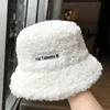 Wide Brim Hats Bucket Lamb Faux Fur Hat Winter Warm Velvet for Women Lady Thicken Bob Panama Outdoor Fisherman Caps Girls 231130