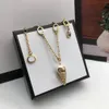 Fashion Pearl Chain Neckalce Classic Pendant Neckalce Woman Couple Chains Brass Necklace Jewelry Supply