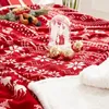 Koce Navidad świąteczny renifer Rzuć koc podwójna warstwa zagęszcza puszysta miękka flanelowa flanelowa santa claus decor 231130