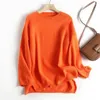 Swetry damskie zwięzione modne pullover o nokrecie flary rękaw swobodny dzianinowy kolor pomarańczowy kolor pomarańczowy