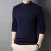 Men's Sweaters Turtleneck Jumper Solid Colour Knit Sweater Autumn And Winter Large Size Slim Bottom Stretch Casual Thermal Tops