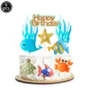 Cake Tools 9Pcs Ocean Animals Sea Cake Toppers Birthday Cake Decoration Baby Shower Party Supplies Ocean Theme Birthday Party Decorations 231130