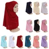 Ethnic Clothing 7-12Y Kids Girls Hijab Muslim Instant Scarf One Piece Amira Overhead Headscarf Islamic Wrap Shawls Pull On Ready Made To