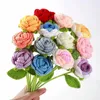 Fleurs décoratives au Crochet, résistantes à la décoloration, belles roses faites à la main, fil tressé longue durée, pour décoration de maison, vacances