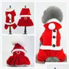 Dog Apparel Christma Jacket Winter Warm Pet Clothes For Small Dogs Coat Clothing Costume Puppy Jackets Santa Claus Drop Delivery Hom Dh5Eq