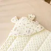 Cobertores com capuz infantil swaddling toalha outono inverno engrossado nascido envoltório cobertor de algodão das crianças dos desenhos animados animal bebê