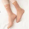 Женские носки 5pairs/лот бархат из обосторенной обмотки ультратонкие прозрачные кружевные ретро-летни