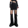Damesbroek Y2K Gothic voor vrouwen E Girl Punk Streetwear Baggy Lace Patch Rechte broek 90s Goth