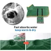 Hundkläder QuickDrying Dog Bathrobe Pet Drying Coat Clothes Super Absorberande strandhandduk för stor medelstor liten hund katt snabb torr hund åtkomst 231130