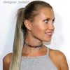 Chokers 12st/set krage stretch tatuering choker halsband för kvinnor vintage elastisk blomma halsband smycken flickor pärla livliga chokersl231201