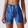 Lu Lu Shorts alinhar Lemon Yoga Scrunch Butt Push Up Aurora Tie-Dye Fitness Sports Women Gym Elastic Tight Training Running Cycling Shorts Jogger