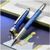 Penne a sfera Promozione Petit Prince Blu e Argento Penna / Roller Squisita cancelleria per ufficio 0,7 mm per il regalo di Natale Nessuna goccia D Dhstq