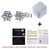 Stud Aeteey real diamante brincos d cor 1ct 925 prata esterlina seis pinos brincos casamento jóias finas para mulheres 231130