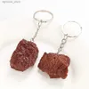 مفاتيح حبل اللحم البقري Beef Block سلاسل المفتاحات الغذائية صور Props Pros Fun Children's Toys Car Key Ring Bag Hights R231201