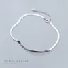 Modian Klassieke 925 sterling zilveren bedelarmband of enkelbandje voor dames Verstelbare slangbottenketting Fijne sieraden 2020 Ontwerp LJ20102307U