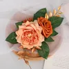 Flores decorativas estilo ocidental criativo bolo artificial flor caramelo cor cozimento festa de férias corte de sobremesa