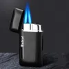 Metal Jet No Gas Lighter Firepower Two Torch Visible Capacity For Cigar Pipe Powerful Windproof Gadgets Man