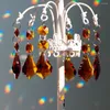 Chandelier Crystal Top Quality Beautiful Maple Leaft No Flat Prism Pendant With Octagon Beads For Part Christmas Tree Hanging