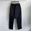 Мужские брюки, черные повседневные спортивные штаны с эластичной резинкой на талии, винтажные и женские уличные брюки с высокой молнией
