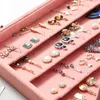 Sieradendoosjes Roze stofdichte glazen deksel oorbel displaydoos sieraden stud 231201