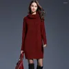 Maglioni da donna Maglione da donna Plus Abito sottile sexy in maglia Collo alto lungo Autunno e inverno Abbigliamento da donna Stile Inghilterra