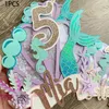 Ferramentas de bolo de aniversário personalizado bolo topper glitter copo de papel bolo topper decorações de festa fontes de bolo decorações 231130