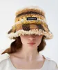 Ampla Brim Chapéus Bucket Wool Stripe Retro Crochet Cap Handmade Gancho Flor Pele Quente Tricô Genuíno Chapéu Coreano Mulheres Luxo Panamá Chapéu 231130